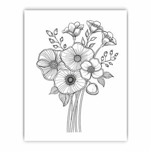 Color Me Floral  Art framed Print