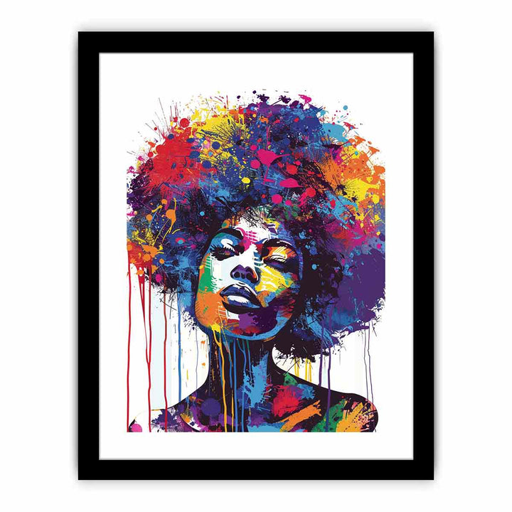 Afro framed Print