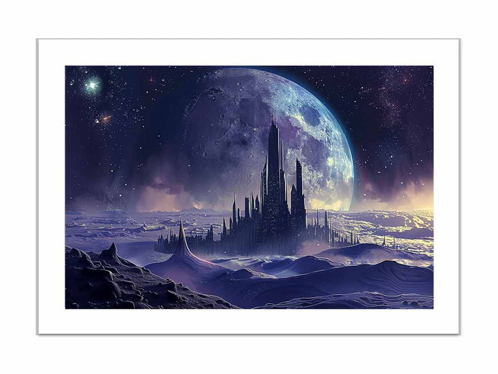 Moon City framed Print