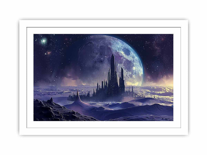 Moon City framed Print