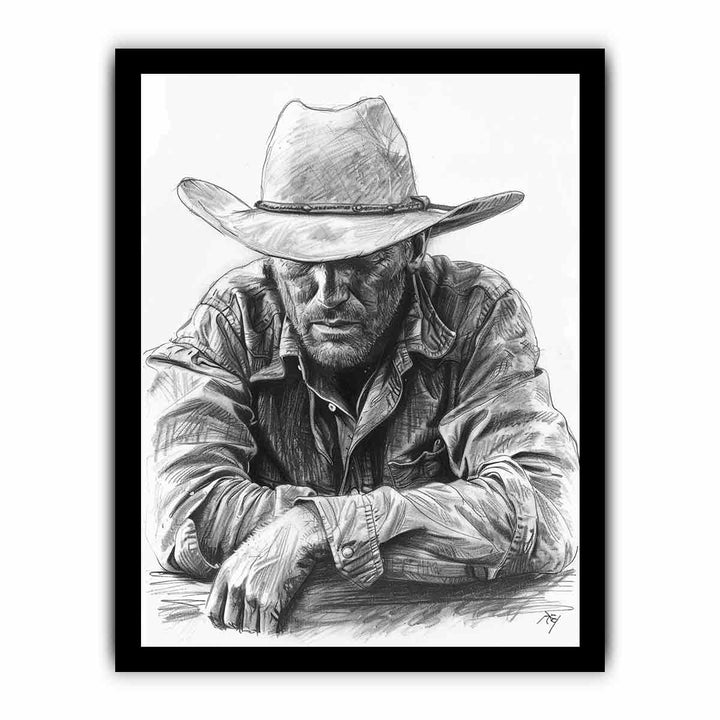 Cowboy framed Print