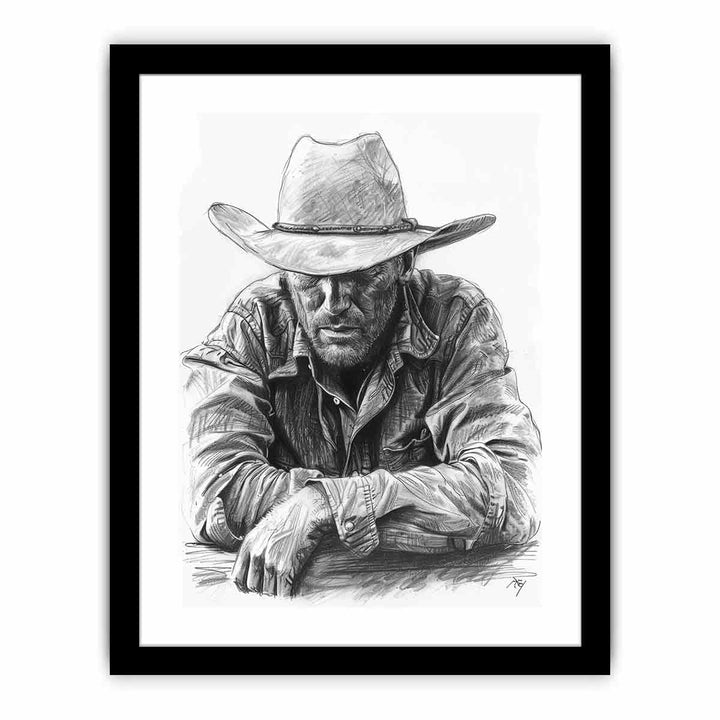 Cowboy framed Print