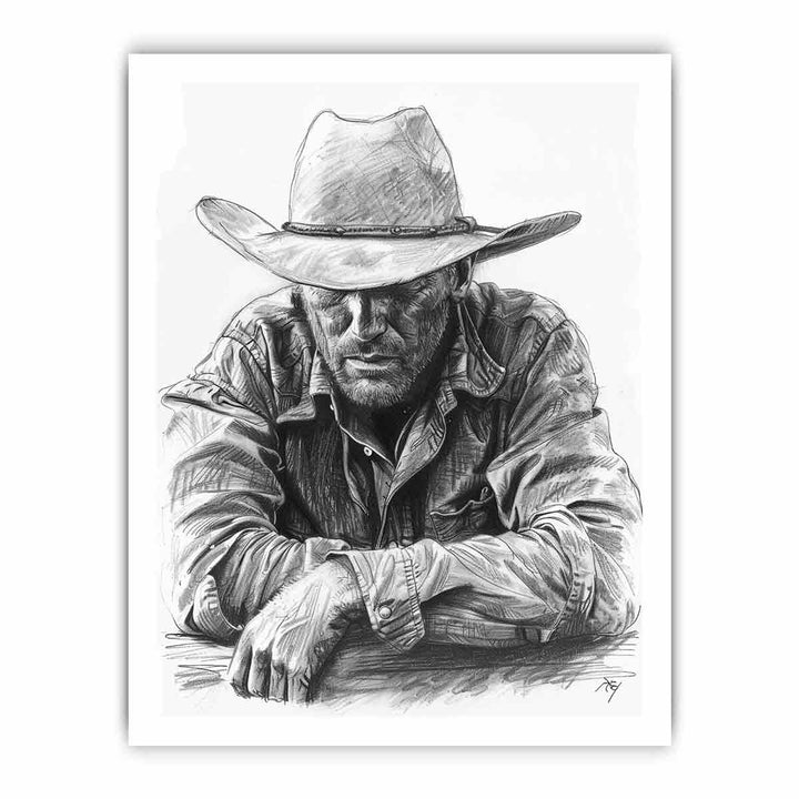 Cowboy framed Print
