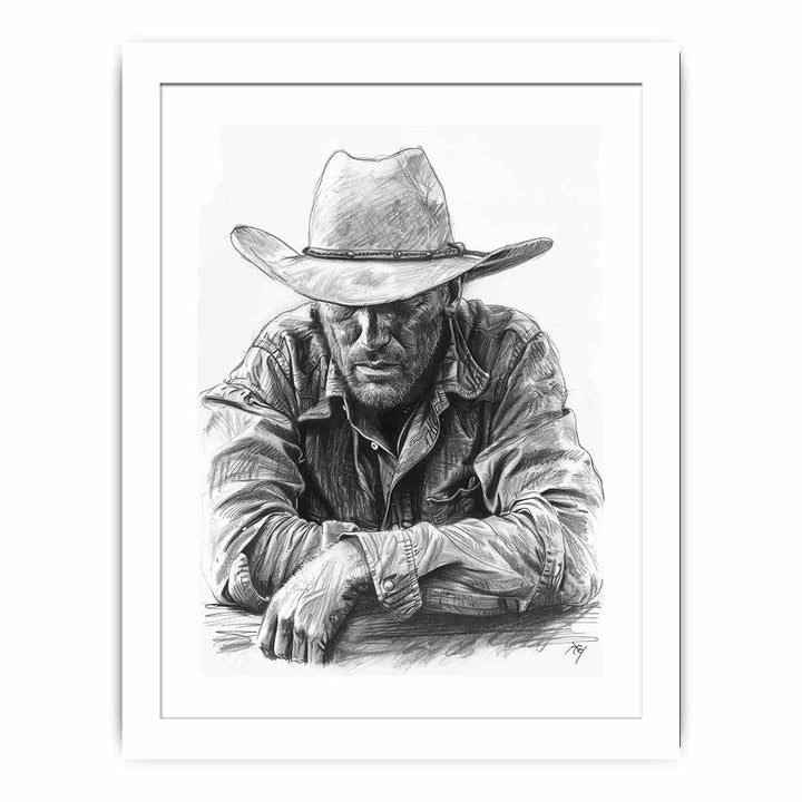 Cowboy framed Print