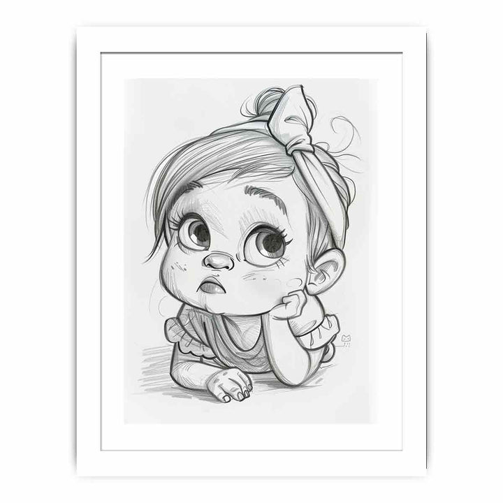 Baby Girl Drawing framed Print