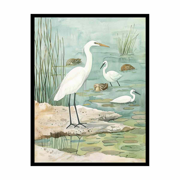 Heron canvas Print