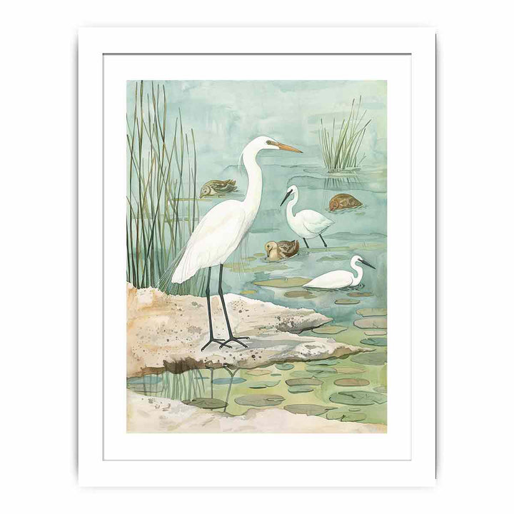 Heron framed Print