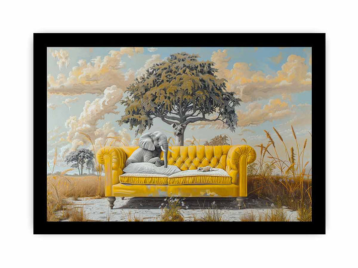 Yellow Couch framed Print