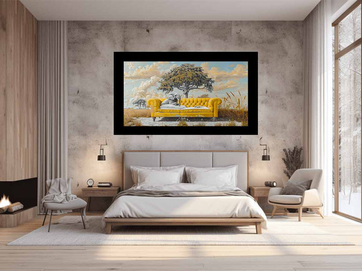 Yellow Couch Art Print