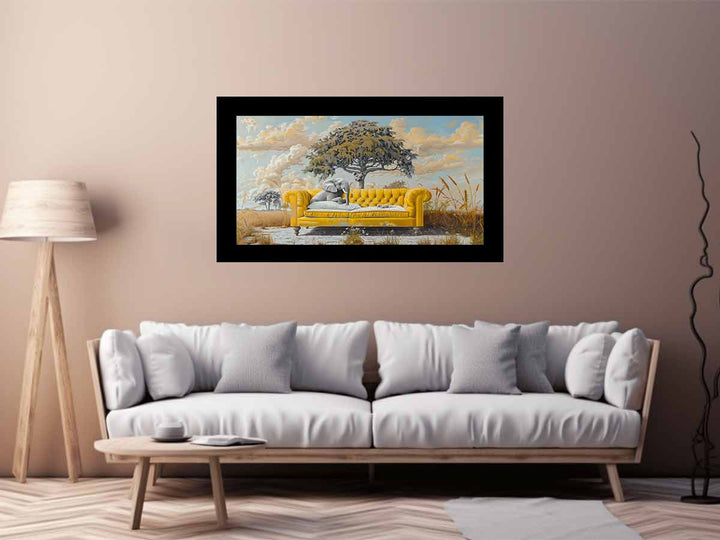 Yellow Couch Art Print