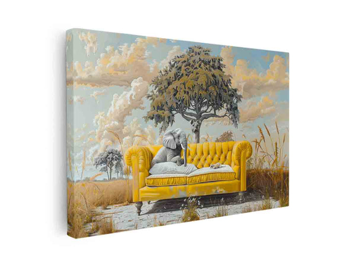 Yellow Couch canvas Print