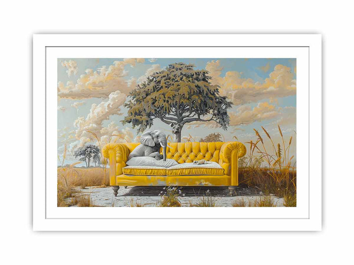 Yellow Couch framed Print