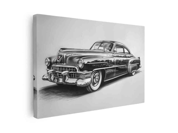 Vintage Car Drawing canvas Print