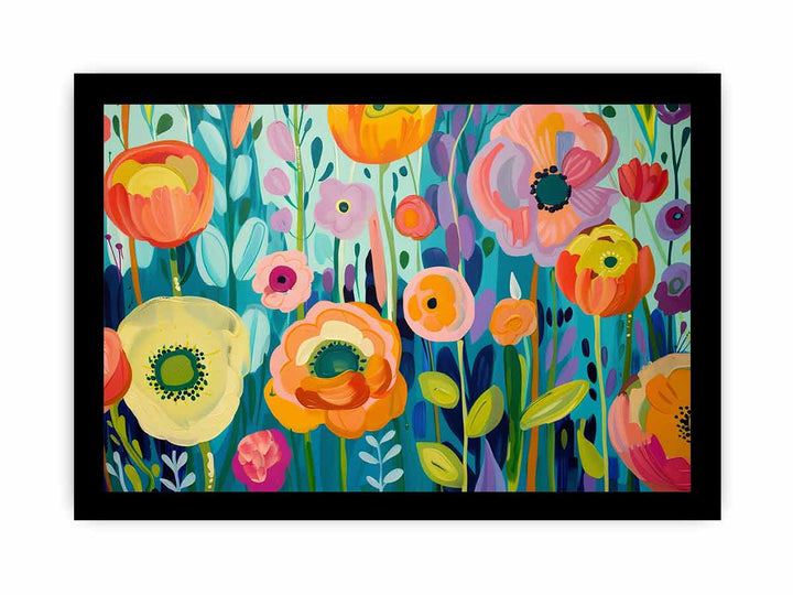 Colorful Flowers framed Print