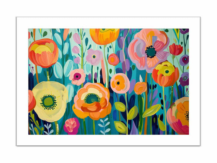 Colorful Flowers framed Print