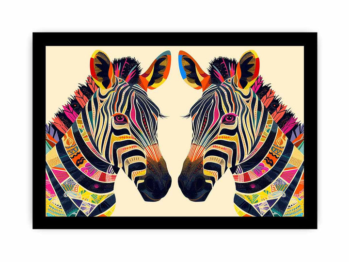 Zebra Couple framed Print