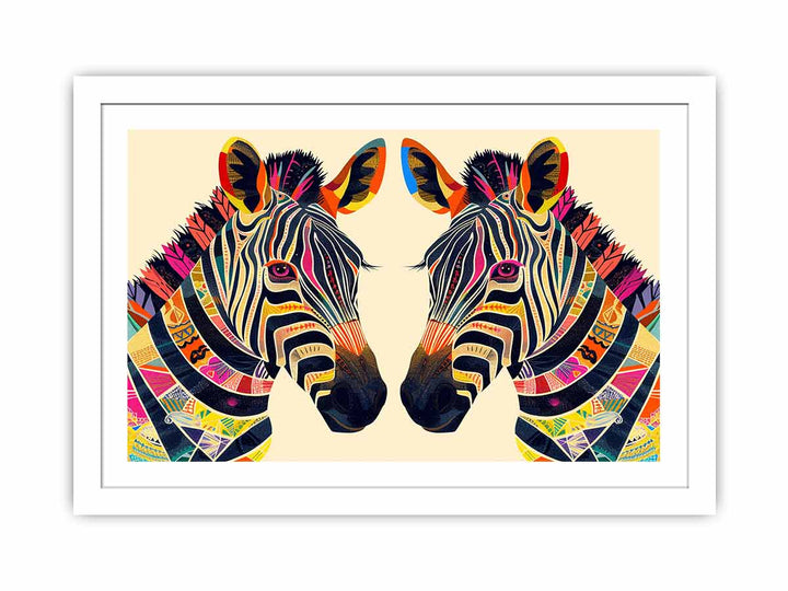 Zebra Couple framed Print