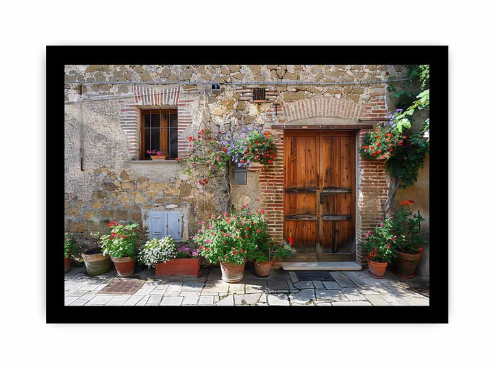Tuscany House door framed Print