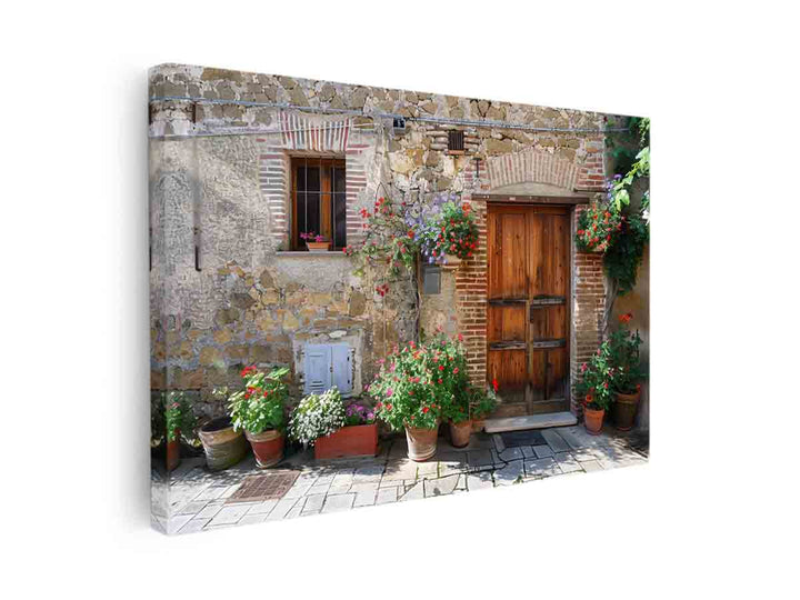 Tuscany House door canvas Print