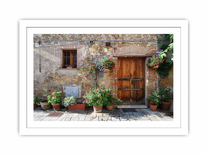 Tuscany House door framed Print