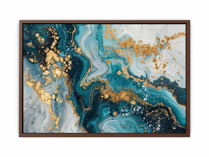 Abstract Blue And Gold Painting
