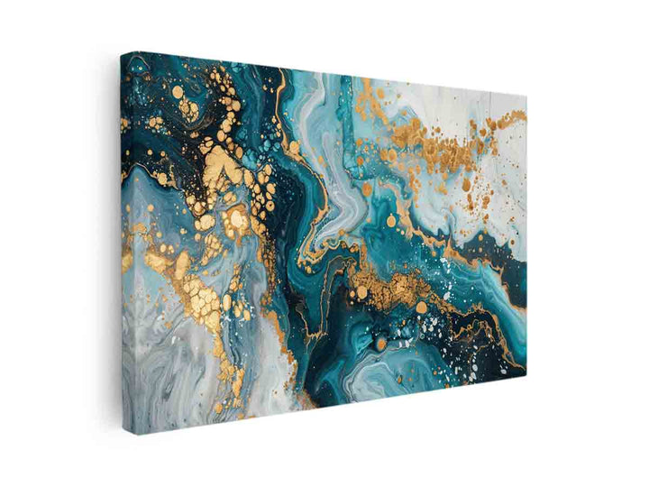 Abstract Blue And Gold canvas Print