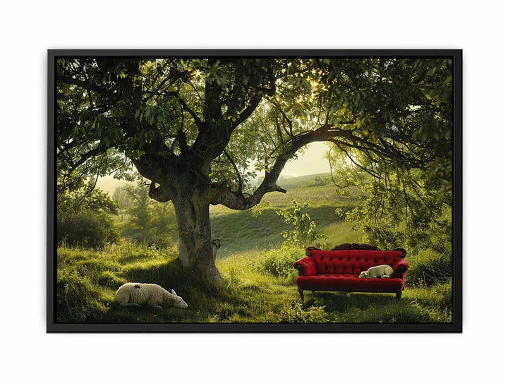 Red Couch  canvas Print