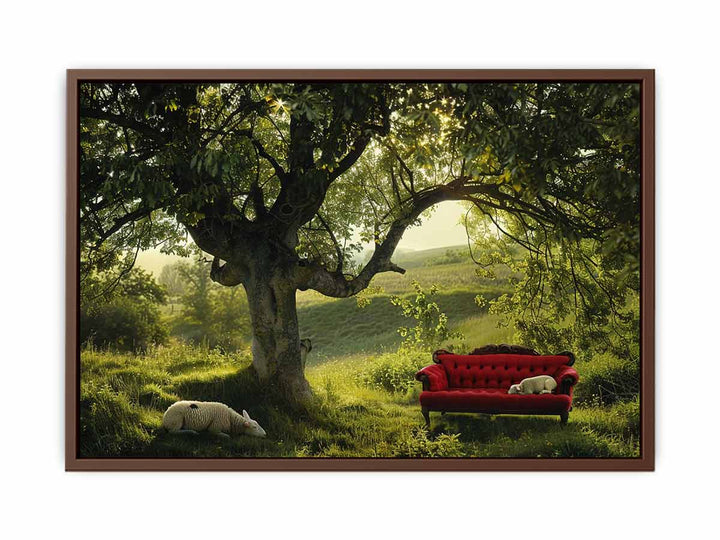 Red Couch Painting