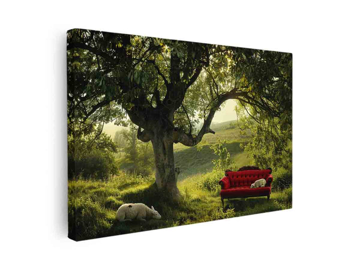 Red Couch  canvas Print
