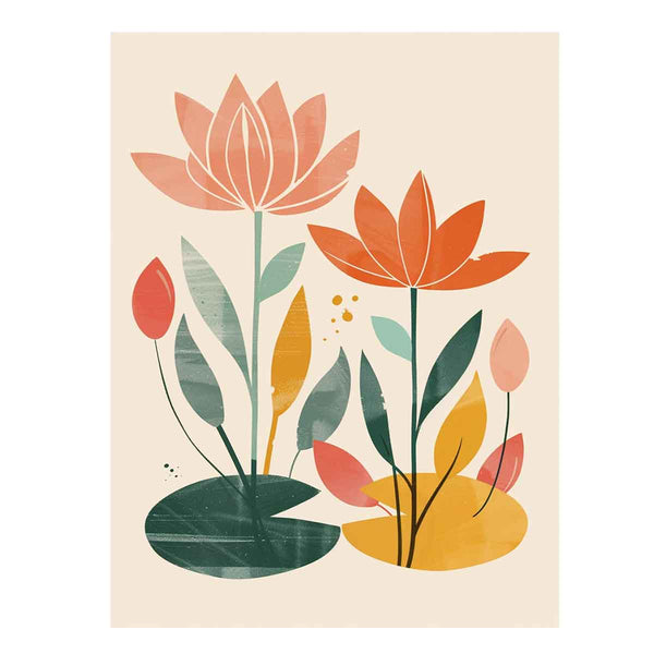 Two Lotus Art Print