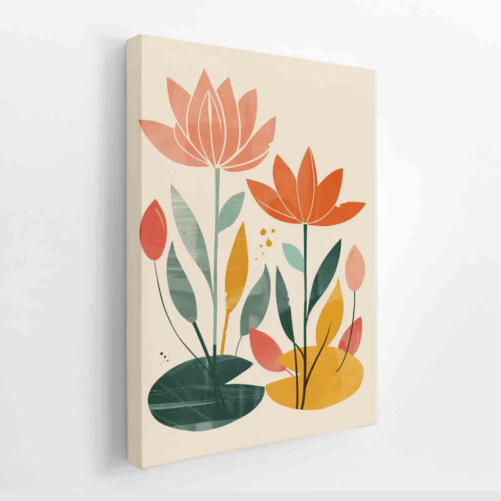 Two Lotus canvas Print