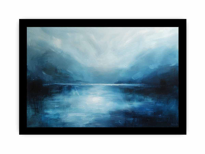 Abstract River Blue framed Print