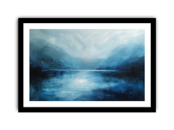 Abstract River Blue framed Print