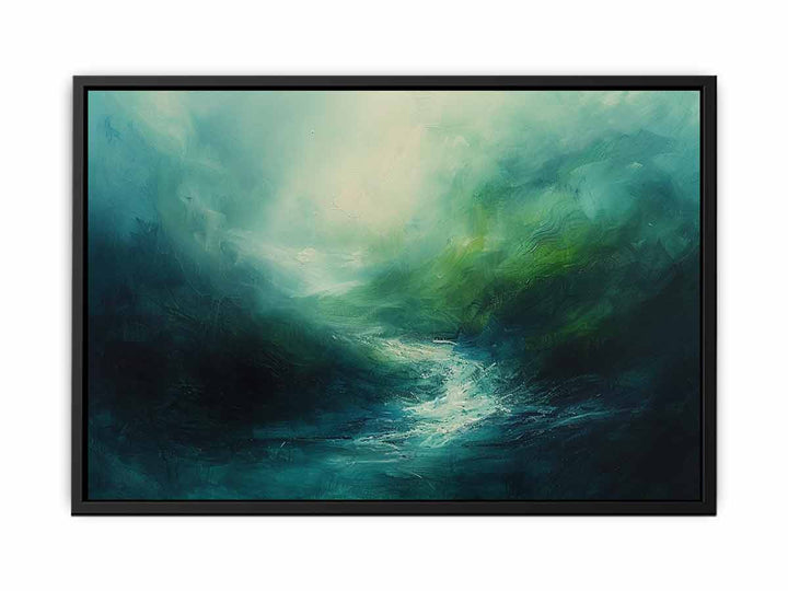 Abstract River Green canvas Print