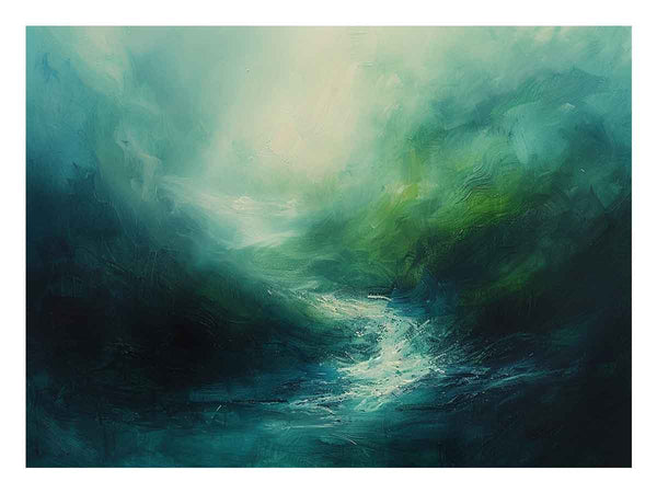 Abstract River Green Art Print