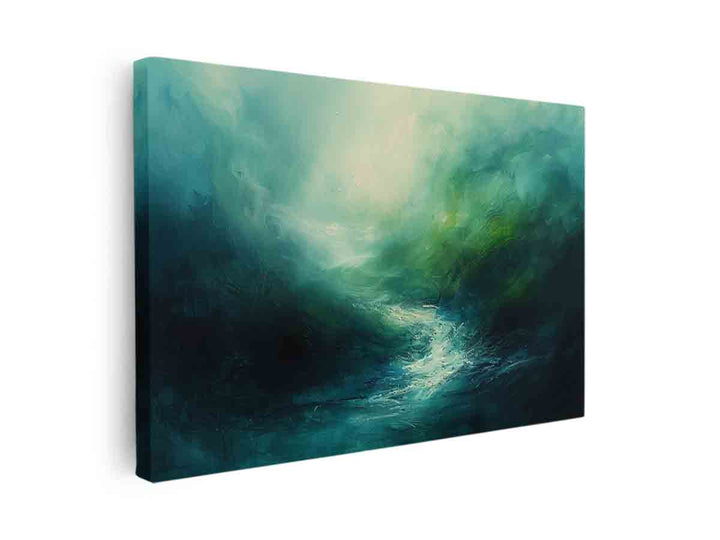 Abstract River Green canvas Print