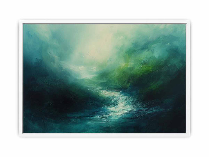 Abstract River Green Painting
