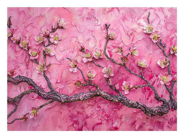 Almond Branches Pink Art Print