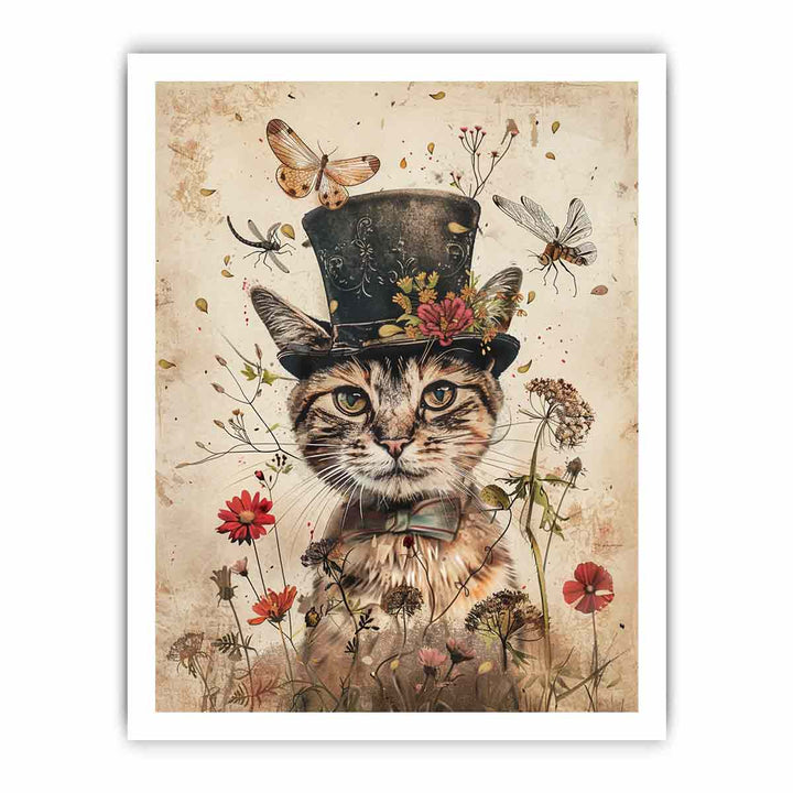 Whimsical Cat framed Print
