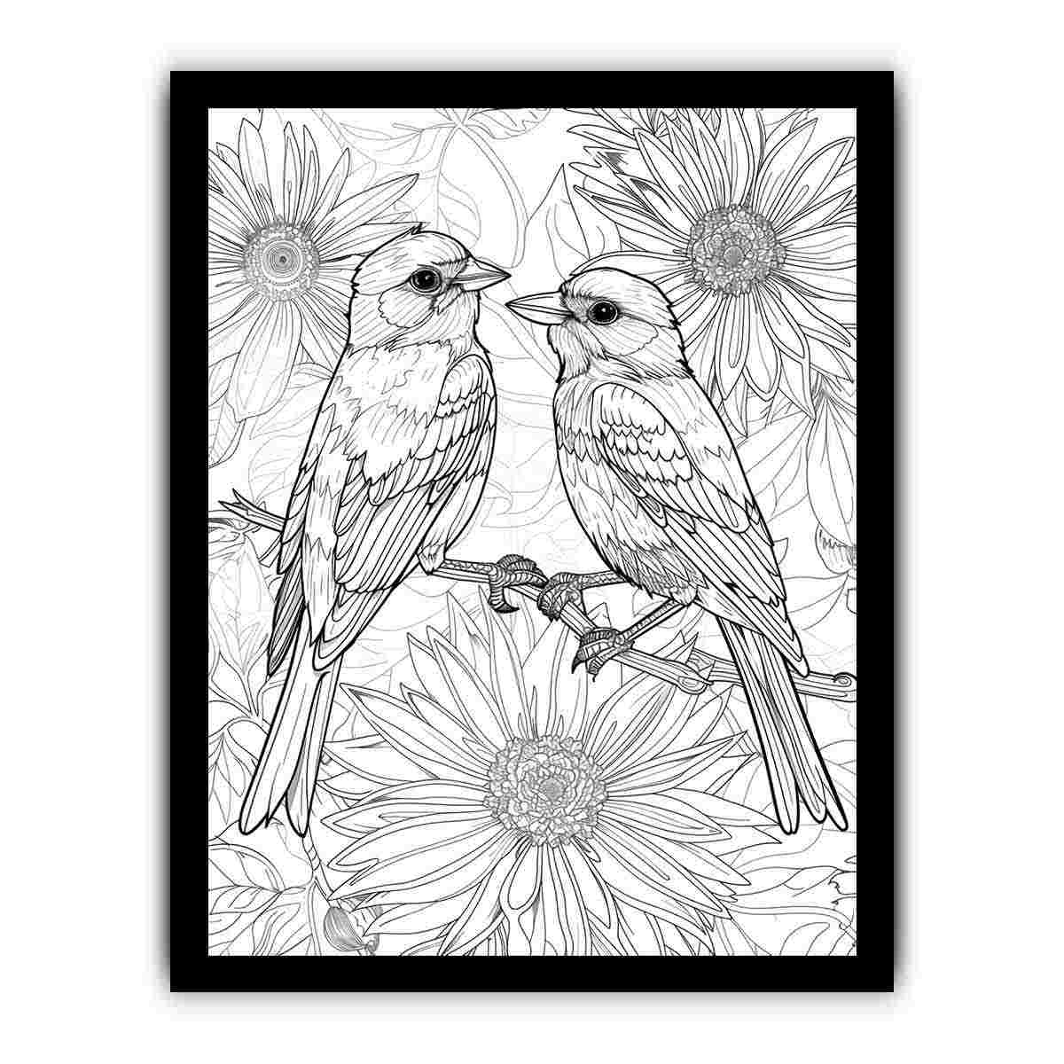 Color Me Birds framed Print