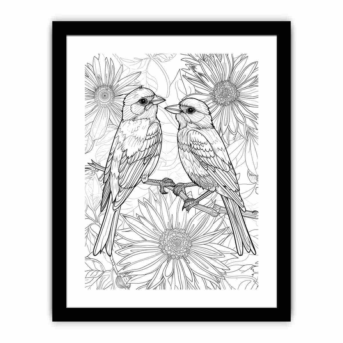 Color Me Birds framed Print