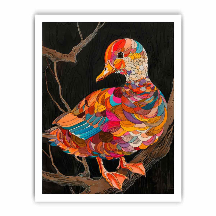 Colorful Duck framed Print