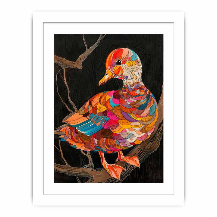 Colorful Duck framed Print