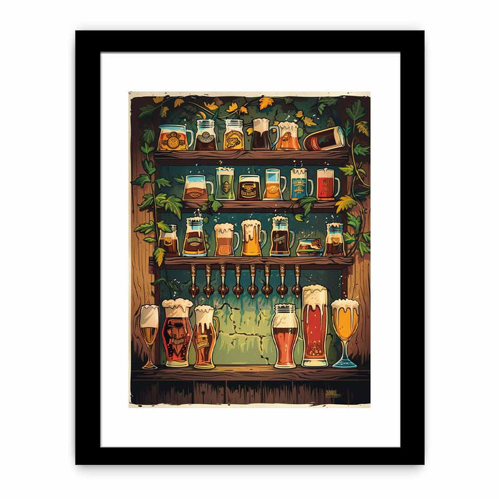 Vintage Beer Art framed Print