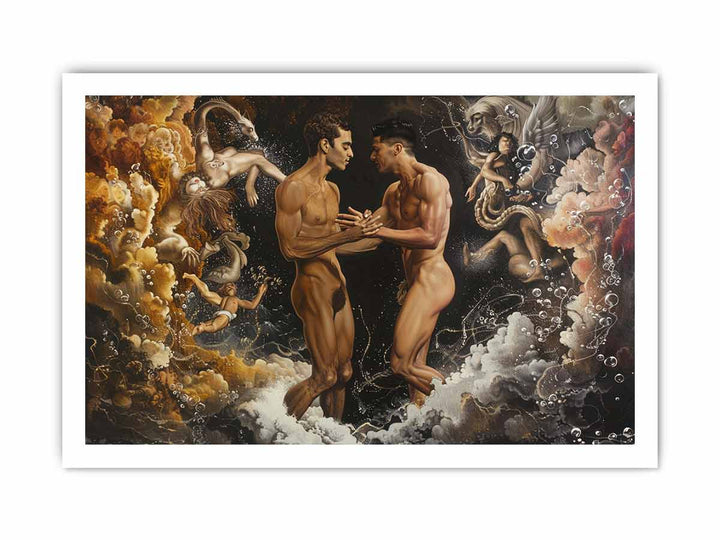 Homoerotic Art print framed Print