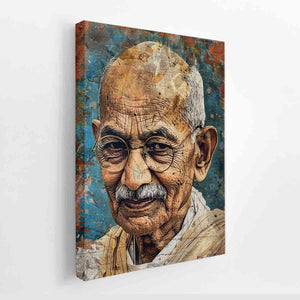 Vintage elderly man portrait canvas art with glasses for refined office wall decor.
