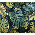 Tropical monstera leaf canvas art with green foliage for modern living room decor.