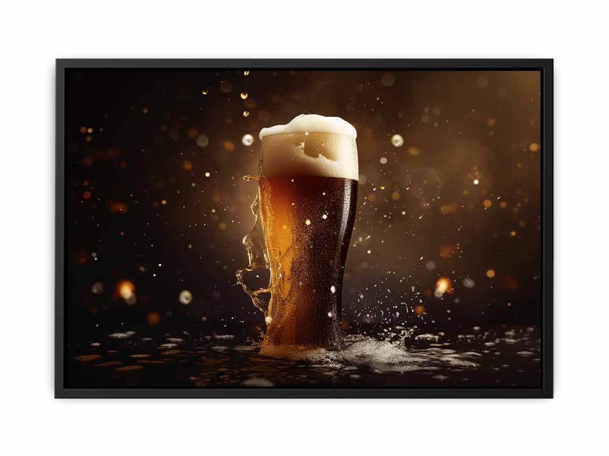 Foaming amber beer glass photography for stylish home bar decor.