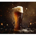Foaming amber beer glass photography for stylish home bar decor.