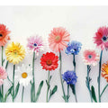 Colorful daisy flower canvas print with watercolor style for bright bedroom decor.